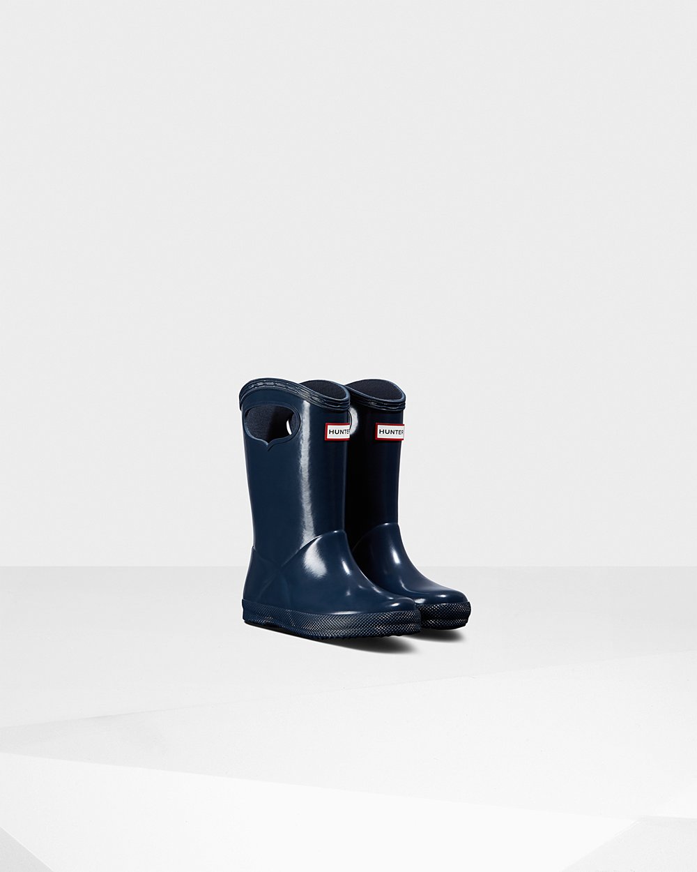 Hunter Niños Original First Classic Grab Handle Gloss - Botas de Lluvia Azul Marino - 426-AHQMJC